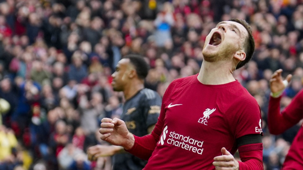 Liverpools back Andy Robertson var i fokus efter mötet med Arsenal efter ett gräl med en linjedomare.