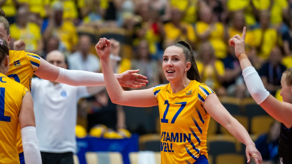 Sveriges Anna Haak spelar till vardags i italienska Serie A-klubben Cuneo Granda. Men många andra spelare i Sverige har vanliga jobb vid sidan om volleybollen. Arkivbild.
