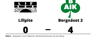 Förlust med 0-4 för Lillpite mot Bergnäset 2