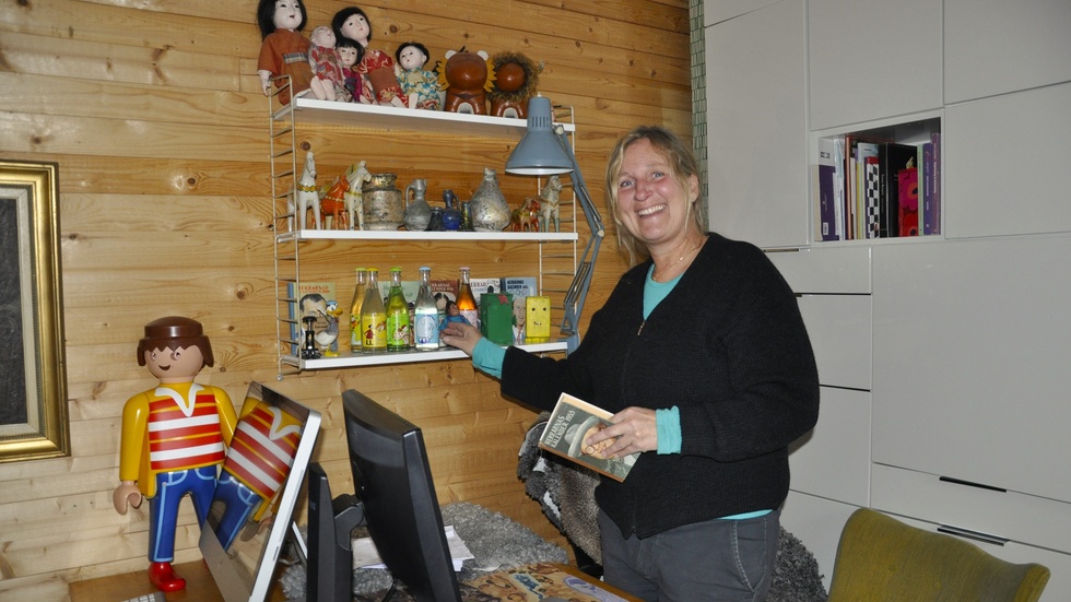 Även i ett arbetsrum kan man samla på fina och roliga saker.
