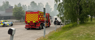 Container i Luleå stod i lågor