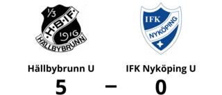 Klar seger för Hällbybrunn U - vann med 5-0 mot IFK Nyköping U