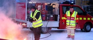 Elddop för nya brandbilen