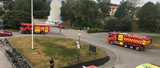 Husbilsbrand utanför sjukhuset – ögonvittnet berättar