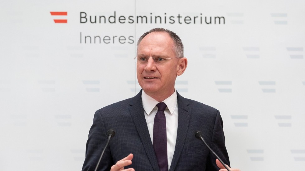 Österrikes inrikesminister Gerhard Karner. Arkivbild.