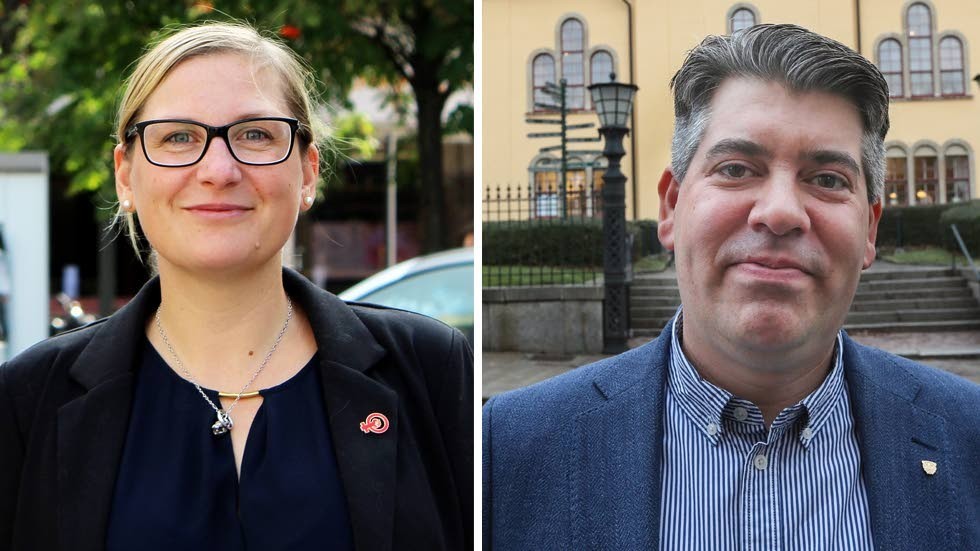 Jessica Eek (V) och Niklas Borg (M).