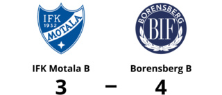 Borensberg B vann med 4-3 mot IFK Motala B