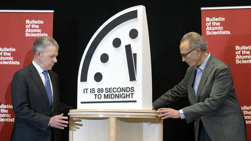 Klockan har aldrig varit närmre undergången sedan den skapades för 78 år sedan.