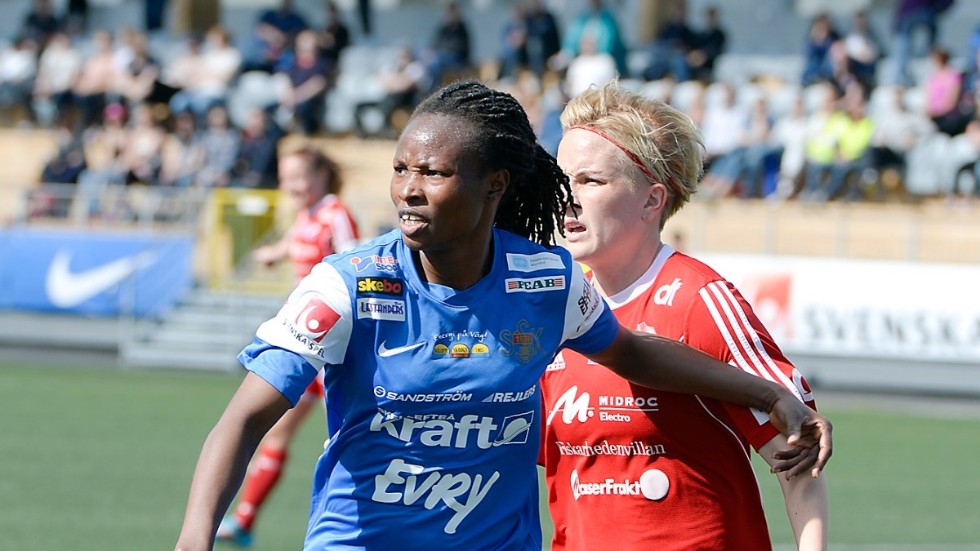 Comeback. I en träningsmatch mot allsvenska Piteå IF fick Perpetua "Peppe" Nkwocha dra på sig Sunnanås tröja ännu en gång.