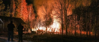 Lada totalförstörd i brand