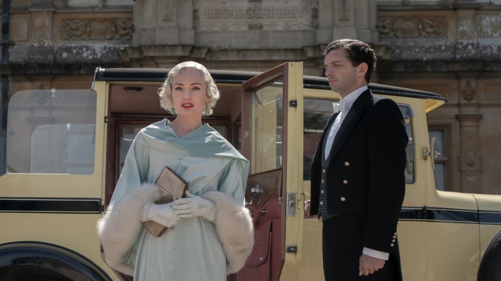 Laura Haddock som stumfilmstjärnan Myrna Dalgleish i "Downton Abbey: En ny era". Pressbild.