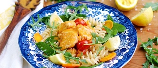 Middagstips: Kycklingpasta med tomat, citron och ruccola