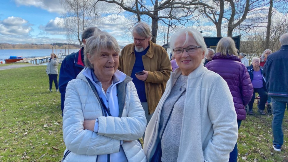 "Man vet aldrig hur folk reagerar när det brinner på riktigt", sa Barbro Hyllbrant efter övningen, med Alicja Karpul till höger.