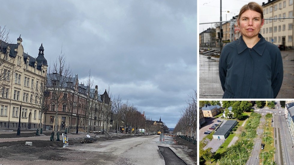 Landskapsarkitekten Carolina Olsson är nöjd med arbetet på Östra Promenaden.