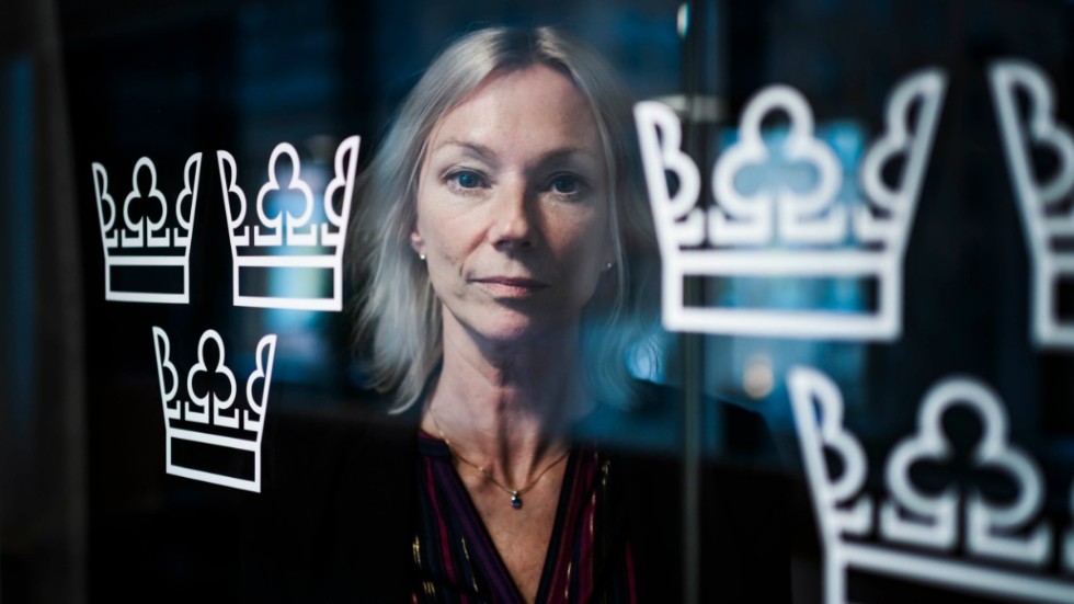Statens underskott i mars var lägre än Riksgäldens prognos. Karolina Ekholm är chef för Riksgälden. Arkivbild.