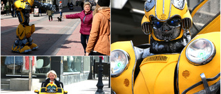 Mystisk robot på Byxtorget: "Gatan skiner upp och förändras" • TV: Se roboten in action