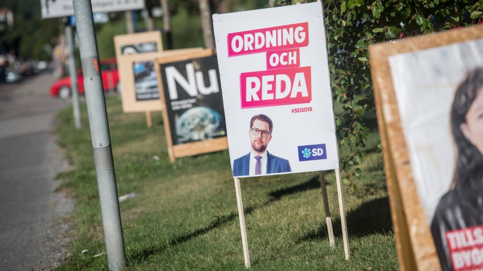 Att göra skillnad på människor är SD:s ideologi, skriver insändarskribent Börje Skjoldhammer. Bilden är från valet 2018.