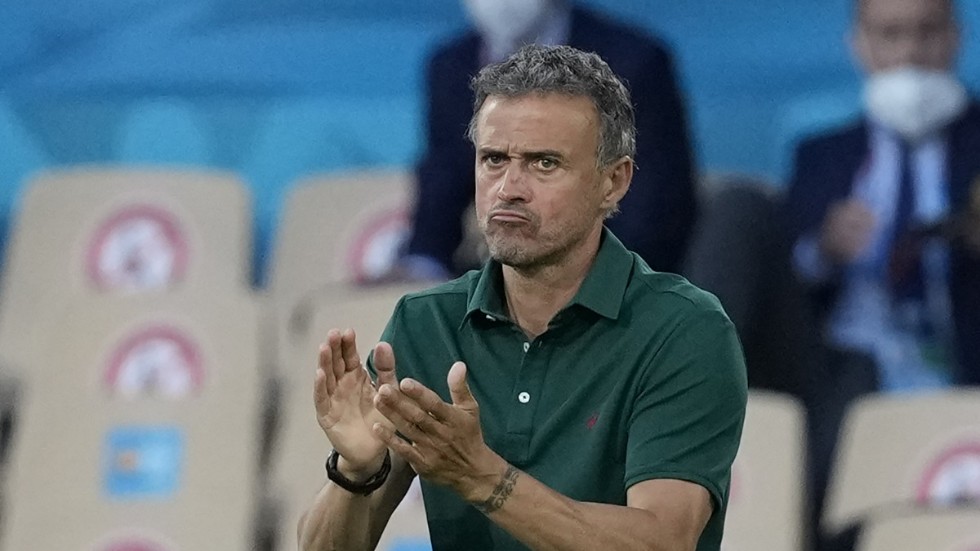 Spaniens förbundskapten Luis Enrique under 1–1-matchen mot Polen.
