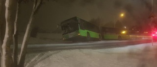 Buss körde av vägen – stod och tutade