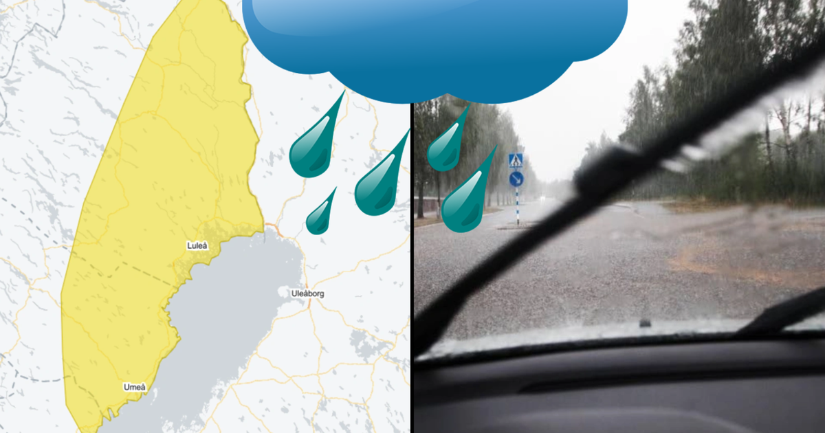 Gul varning över Norrbotten – skyfallsliknande regn