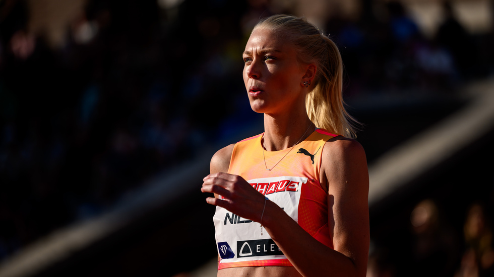 Maja Nilsson, här på Bauhausgalan och Diamond league på Stockholm stadion i söndags, är på plats i Rom inför EM där hon hoppar kval på fredagen klockan 20.30. Tävlingen kan ses på SVT.