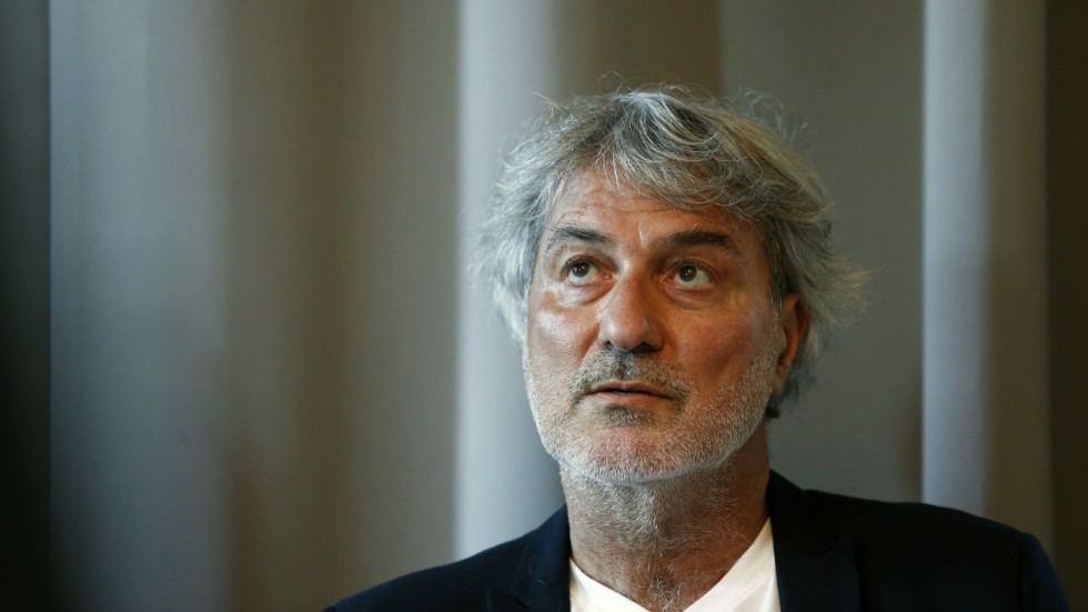Kirurgen Paolo Macchiarini vid en presskonferens efter att Svea hovrätt meddelat sin dom i junil. Arkivbild.