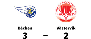 Västervik tappade matchen i tredje perioden mot Bäcken