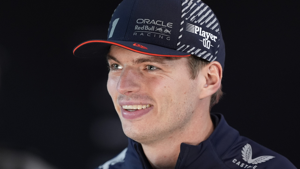 F1-världsmästaren Max Verstappen på onsdagens pressträff inför helgens GP i Las Vegas.