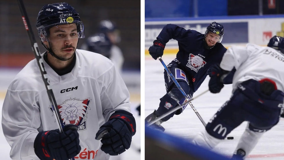 Ty Rattie och Lukas Hofbauer på fredagens träning.