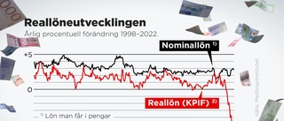 Åtta års löneökningar upp i rök