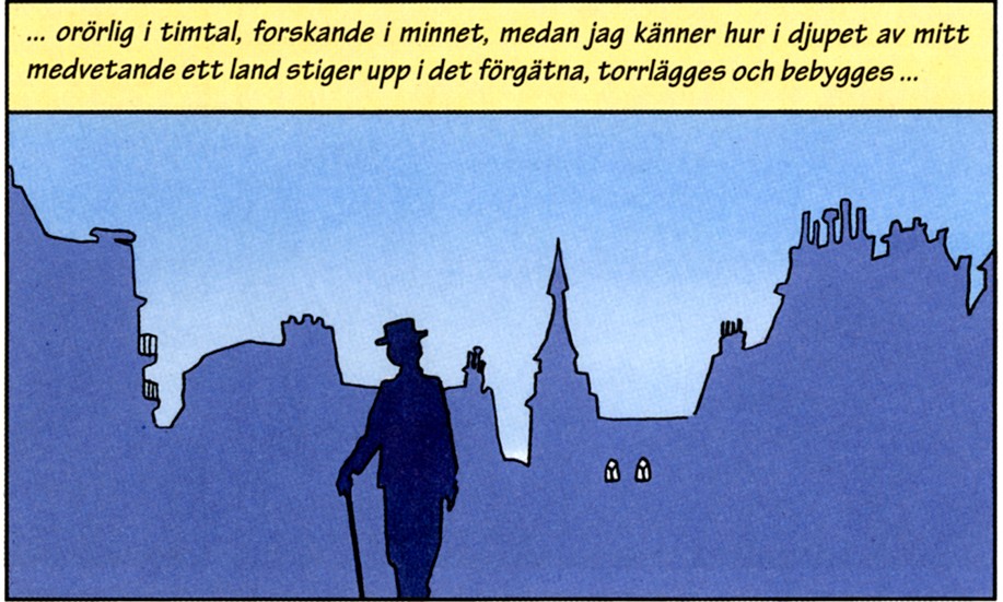 Bild ur Stéphane Heuets serieversion av Marcel Prousts "På spaning efter den tid som flytt". Kanske ett alternativ för den som inte känner sig redo för 4 000 sidor.