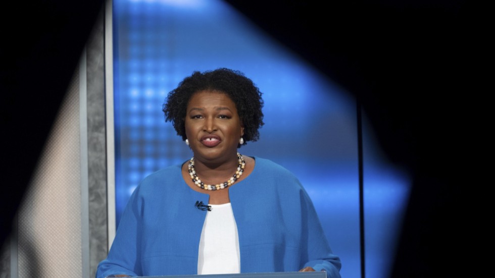 Stacey Abrams ifrågasätter valsystemet i USA baserat på hur många som utesluts från röstandet. Arkivbild.