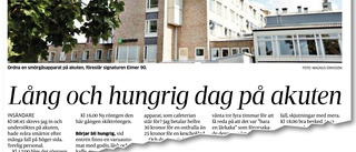 Kommentar till Eimers hungriga dag på akuten: Så här får det inte vara