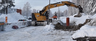 Grävning pågår för ett nytt bostadsområde