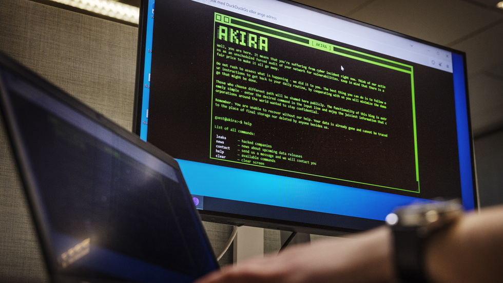 Ryska hackargruppen Akira misstänks ligga bakom it-attacken mot lönesystemet Primula. Arkivbild.