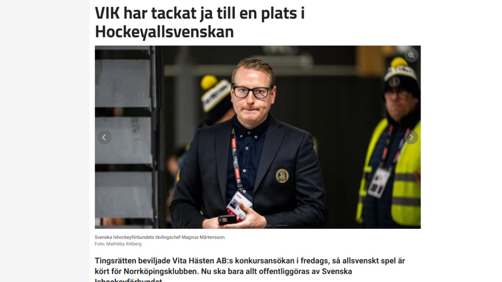 Liverapporteringen från VIK:s väntan på att vara eller icke vara i Hockeyallsvenskan blev årets mest lästa sportbevakning.