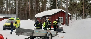 Stort räddningspådrag vid skoterolycka 