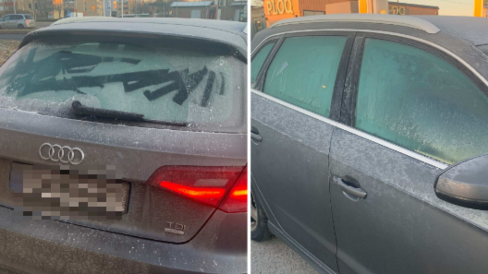 Så här såg bilen ut när polisen stoppade den. 