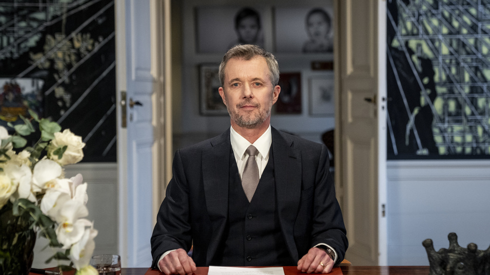 Danmarks kung, Frederik X, gav i uppdrag att se över det danska riksvapnet kort efter att han tillträdde tronen 2024. Arkivbild.