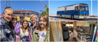 Familjen bor i Bodens gamla bokbuss • Video: Följ med in