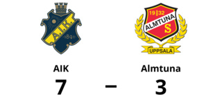 Förlust för Almtuna mot AIK med 3-7