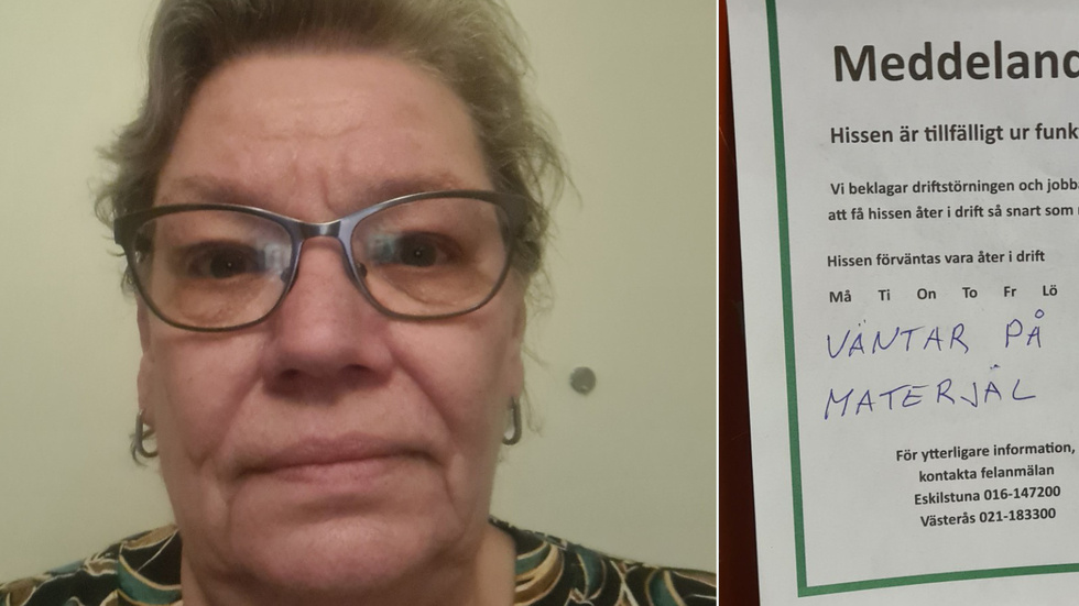 Marita Jönsson bor på våning fem i huset där hissen gick sönder.