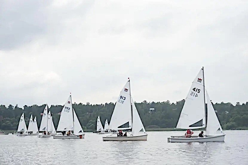 Enköpingsbåten längst till höger var överlägsen och vann fyra av fem race på Ekoln vid Skarholmen i södra Uppsala.