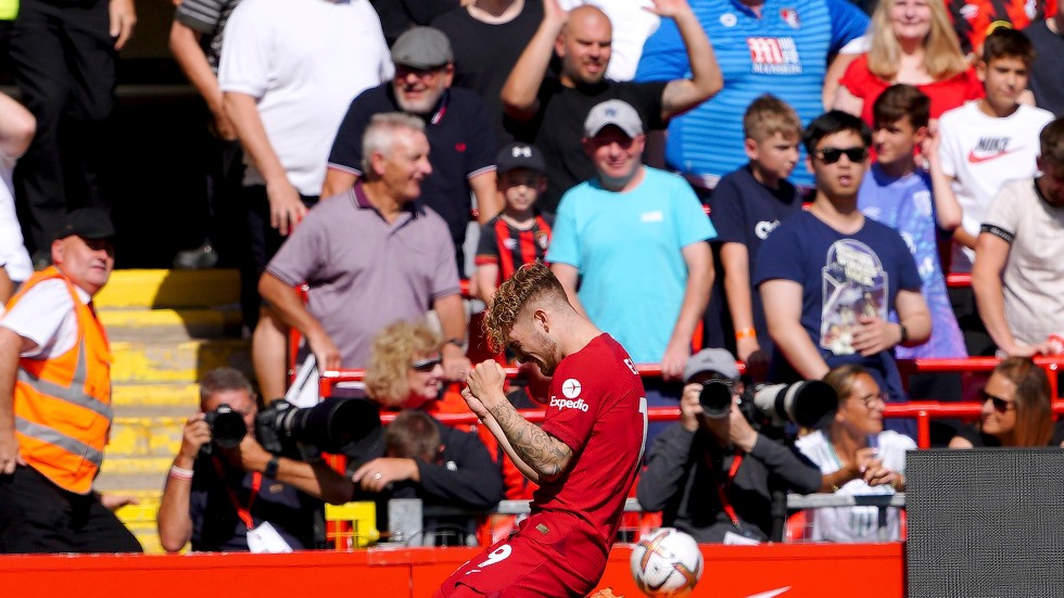 Harvey Elliott blev målskytt i Liverpools rekordseger.