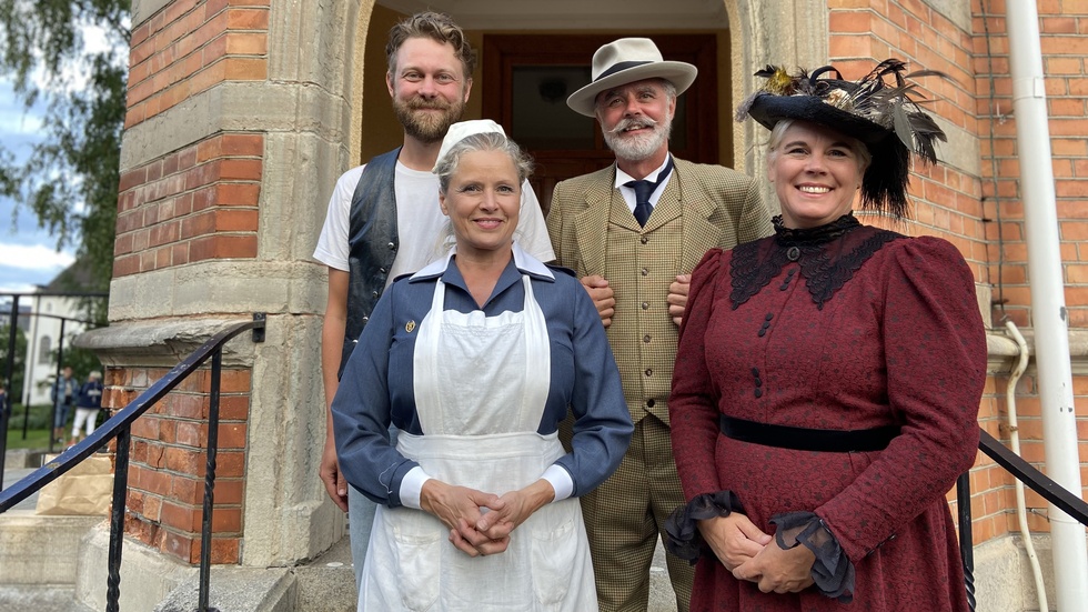 Föreningen Kulturevent22 är en av pristagarna. Bilden kommer från sommarens dramatiserade stadsvandring. På bilden ses Pontus Kinnander, Hans Qviström, Ulrika Nilsson och Cissie Norén