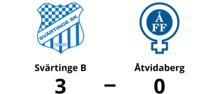 Förlust för Åtvidaberg mot Svärtinge B med 0-3