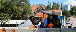 Gata avstängd på grund av grävarbeten