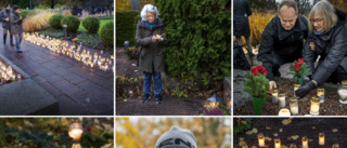 Ljus lyste upp minnet av de bortgångna på kyrkogården