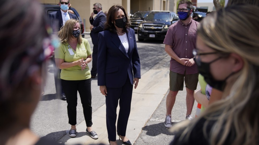 USA:s vicepresident Kamala Harris i Las Vegas på lördagen.