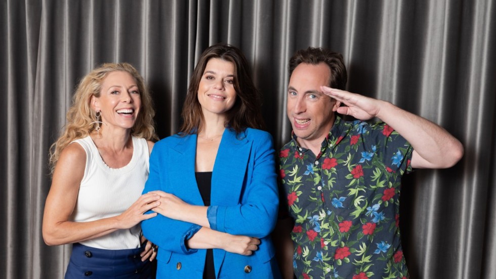 Eva Röse, Emma Molin och Per Andersson inför premiären av "Göta kanal 4".